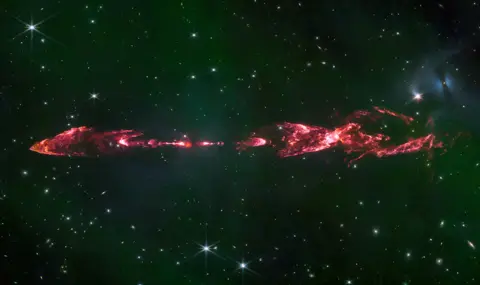 NASA/ESA/CSA/M. McCAUGHREAN & S. PEARSON The HH212 structure is 1.6 light-years in length