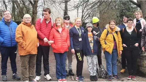 Rachel Rayner The walking group ready to set off