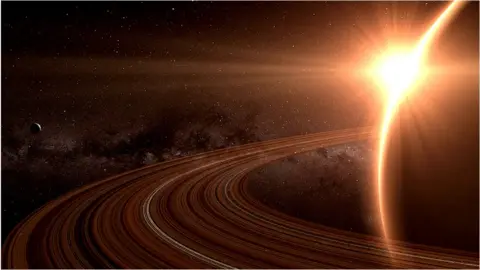 Getty Images Artist impression of Saturn and its rings