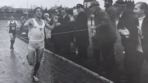 BBC Lynn Hughes crosses the line 50 years ago