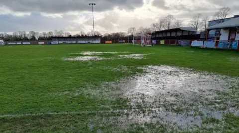 Easington Sports FC Flooded pitch