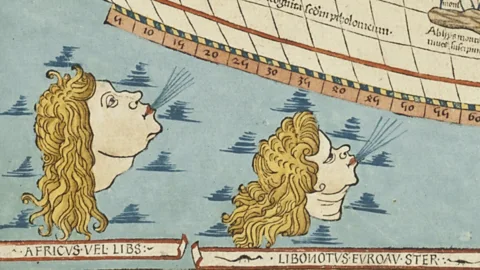 Close-up detail of the rare 1482 world map by Claudius Ptolemy (Christie's)