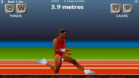 In QWOP, you must control all four limbs of an athlete, but many players find the task hilariously difficult (Bennett Foddy)