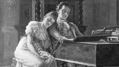 Corbis Felix Mendelssohn with his sister Fanny, painted by Robert Poetzelberger (Credit: Corbis)