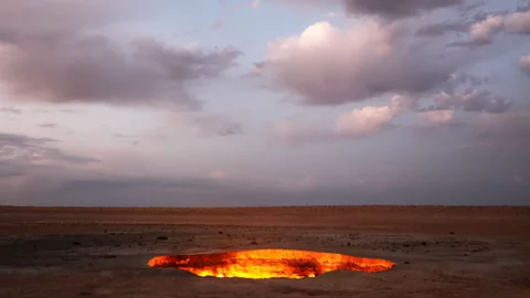 Tim Whitby/Alamy A scientific mishap in the Karakum Desert ripped the ground wide open (Credit: Tim Whitby/Alamy)