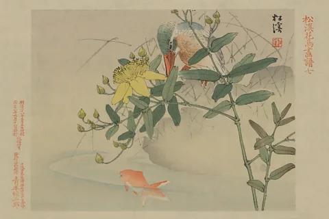 Buyenlarge/Getty Images A hungry bird eyes a goldfish in pond - circa 1900 (Credit: Buyenlarge/Getty Images)