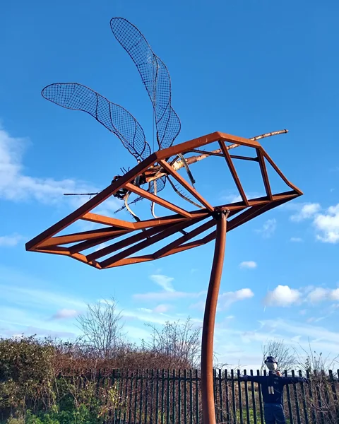 Sioned Jones A metal sculpture of an insect marks the entrance to Canvey Wick (Credit: Sioned Jones)