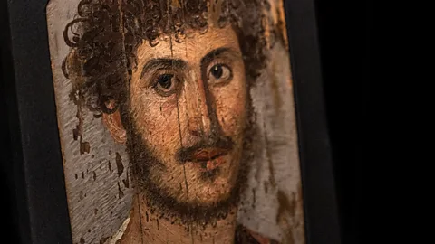 Manchester Museum Faiyum portraits were flat painted images attached to the casings of mummies in the later Roman period (Credit: Manchester Museum)