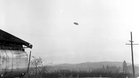 Alamy The McMinnville UFO photographs, taken on a farm near McMinnville, Oregon, in 1950 (Credit: Alamy)