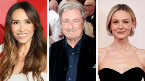 Getty Images A composite image showing portrait photos of Myleene Klass, Alan Titchmarsh and Carey Mulligan.
