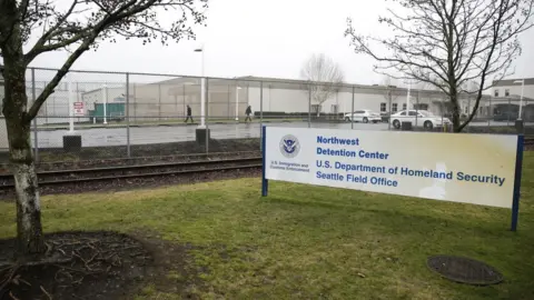 Getty Images The US Department of Homeland Security Northwest Detention Center is pictured in Tacoma, Washington on February 26, 2017