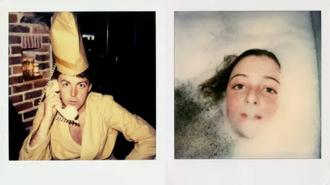 The Polaroid Diaries, Taschen Polaroids showing Paul McCartney on the phone and daughter in the bath