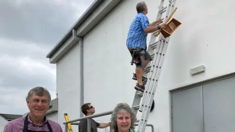 Swift Support Network Volunteers installing swift boxes