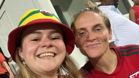 Cerian Jenkins Cerian Jenkins and Jess Fishlock at a game