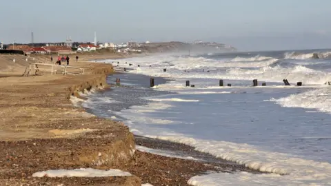 Maurice Gray Section of Norfolk coast near Bacton Refinery after much of the sandscaping has been washed away.
