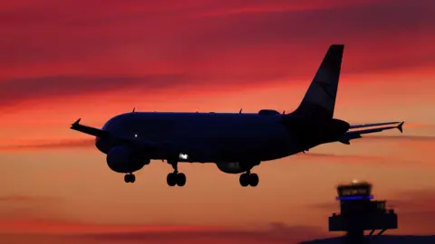 Reuters Plane approaches the runway at Frankfurt airport