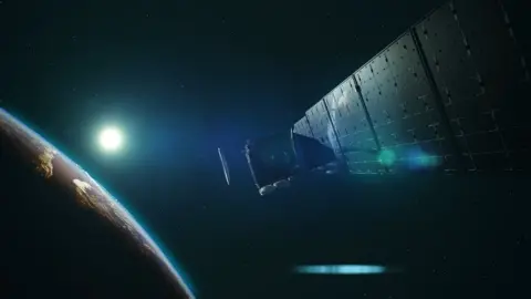Microsoft An artists’ impression of a small satellite in low-Earth orbit