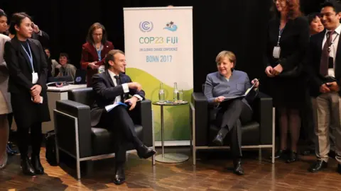 UN Macron and Merkel