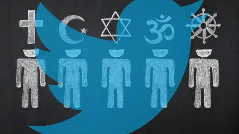 Twitter/Getty Images Twitter and religious symbols