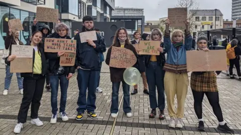 Georgia Knowles The protest at the University of Essex