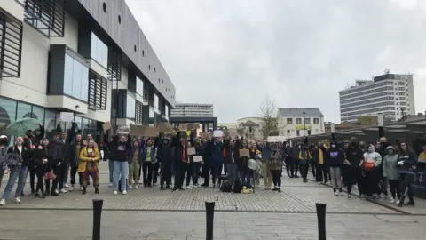 Georgia Knowles The protest at the University of Essex