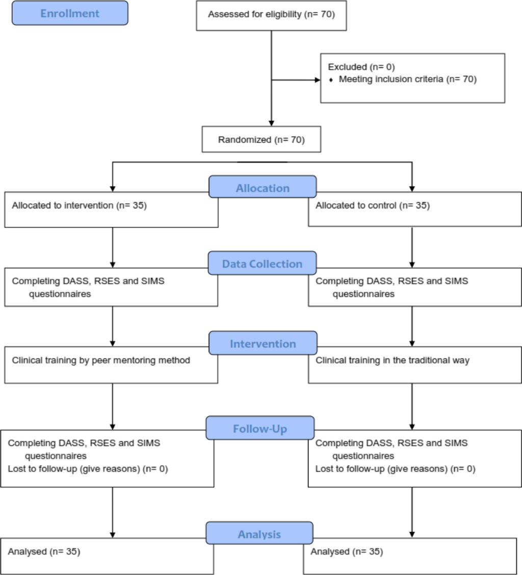 The effect of peer mentoring program on clinical academic progress and psychological characteristics of operating room students: a parallel randomized controlled trial | BMC Medical Education