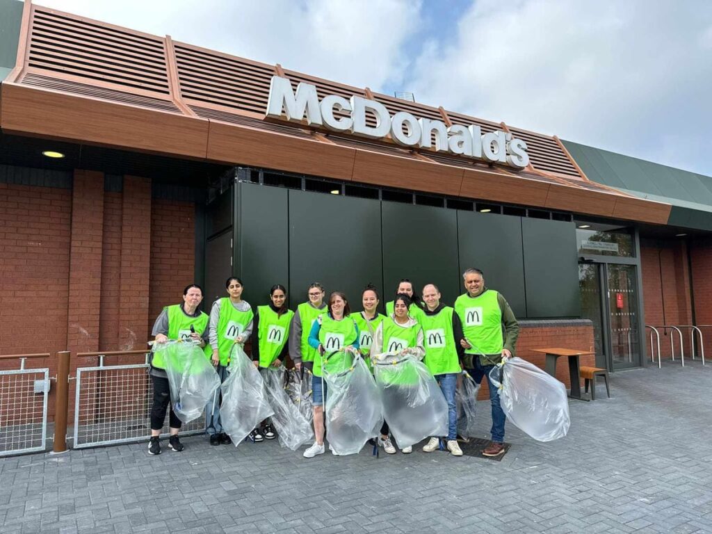 Team of McDonald’s staff collect 48 bags of litter to protect environment Team of McDonald’s staff collect 48 bags of litter to protect environment