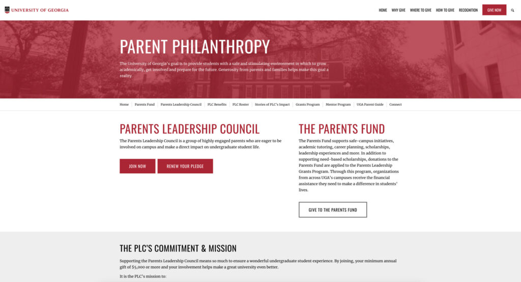 New website spotlights parent philanthropy at UGA