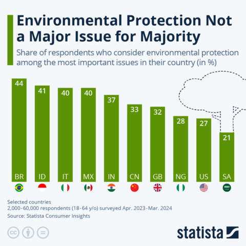 Chart: Environmental Protection Not a Major Issue for Majority