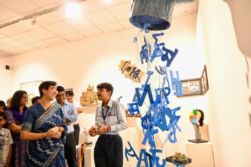 Delhi school of excellence showcases young talent through art exhibition