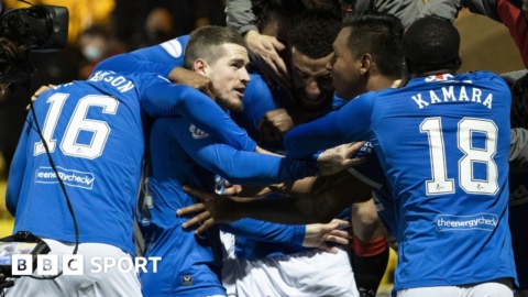 Livingston 0-1 Rangers: Late Morelos goal puts visitors within four points of title
