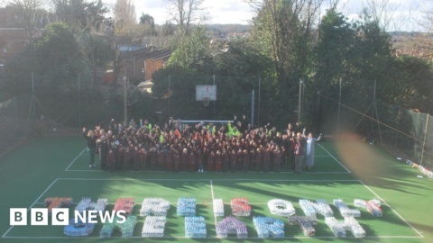 School achieves world record with plastic bottles