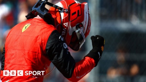 Miami Grand Prix: Charles Leclerc on pole as Ferrari take front row lock-out