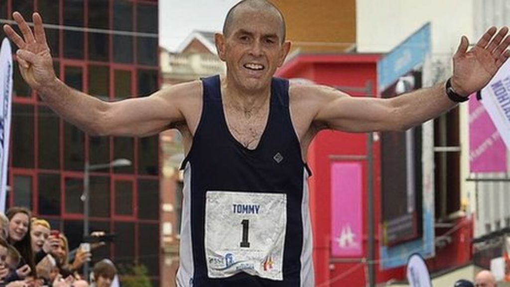 Tommy Hughes, 53, triumphs at Walled City marathon in Derry Tommy Hughes, 53, triumphs at Walled City marathon in Derry