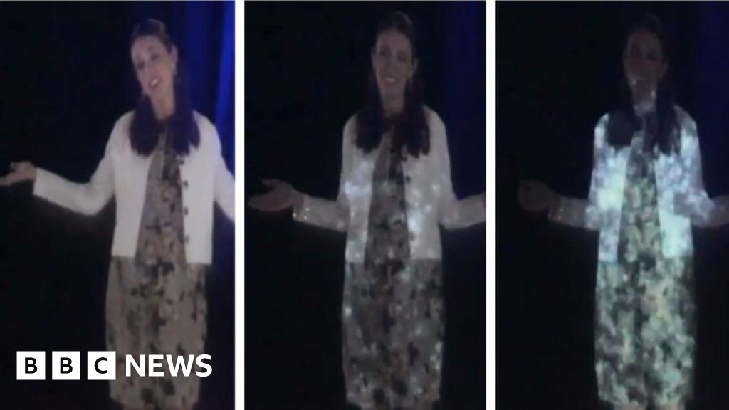 New Zealand PM Jacinda Ardern takes stage as hologram