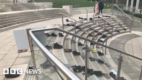 University of Nottingham empty shoes highlight student suicides