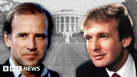 Trump and Biden pictured through the years