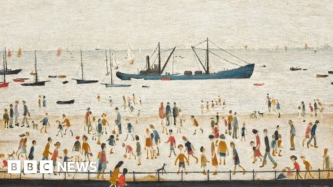 LS Lowry’s Beach Scene, Lancashire sells at auction for £1.2m LS Lowry’s Beach Scene, Lancashire sells at auction for £1.2m