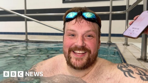 Children in Need swimmer with cerebral palsy conquering pool challenge