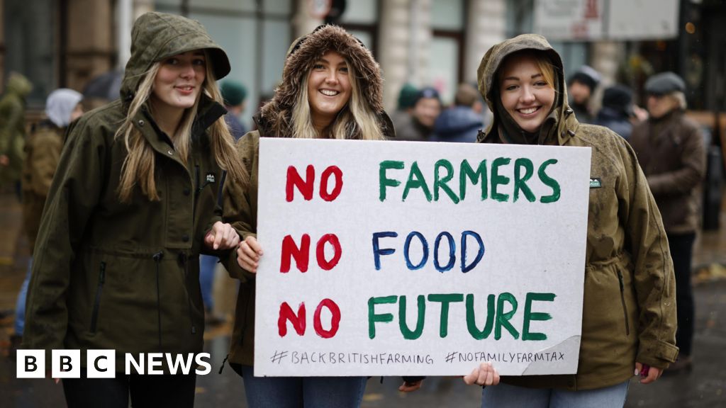 Farmers march in inheritance tax protest in London